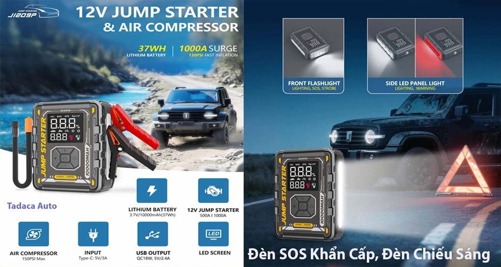 Bơm Lốp Kiêm Kích Bình Green Keeper J1209P