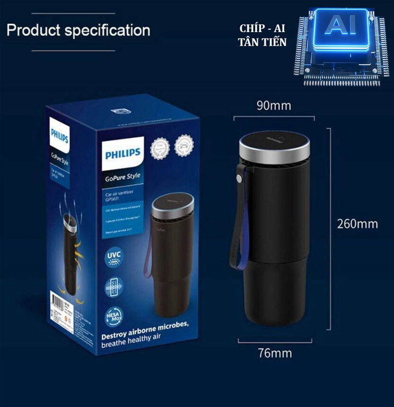 Máy Lọc Không Khí Ô Tô Philips GP5601 Chính Hãng