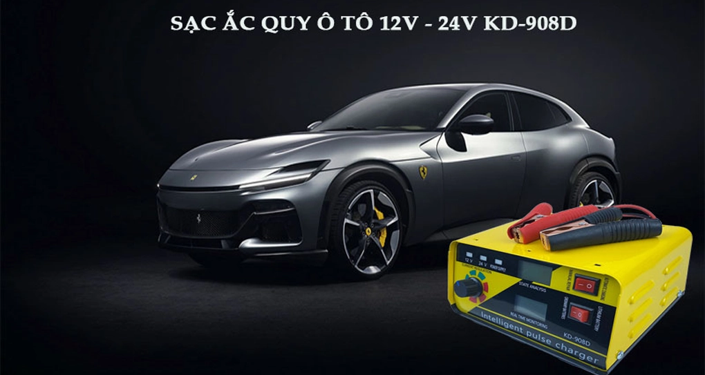 Sạc Bình Ắc Quy Điện Tử Tự Ngắt KD-908D 12V-24V 400Ah