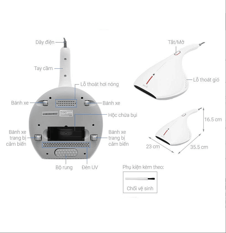 Máy Hút Bụi Đệm Giường Deerma CM800