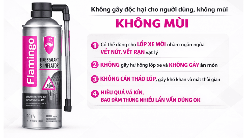 Bình Xịt Vá Lốp Flamingo F015 Chính Hãng