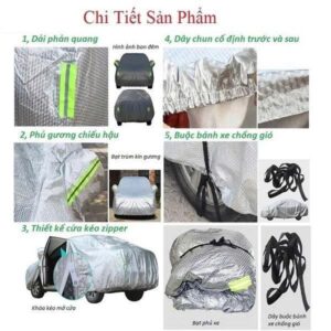 Bạt Phủ Ô Tô Vải Dù Oxford Nhật Bản Cho Xe 5-7 Chỗ